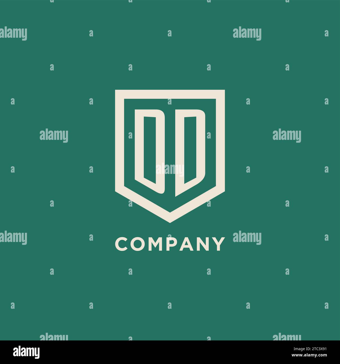 DD initial logo monogram shield geometric shape design vector graphic Stock Vector