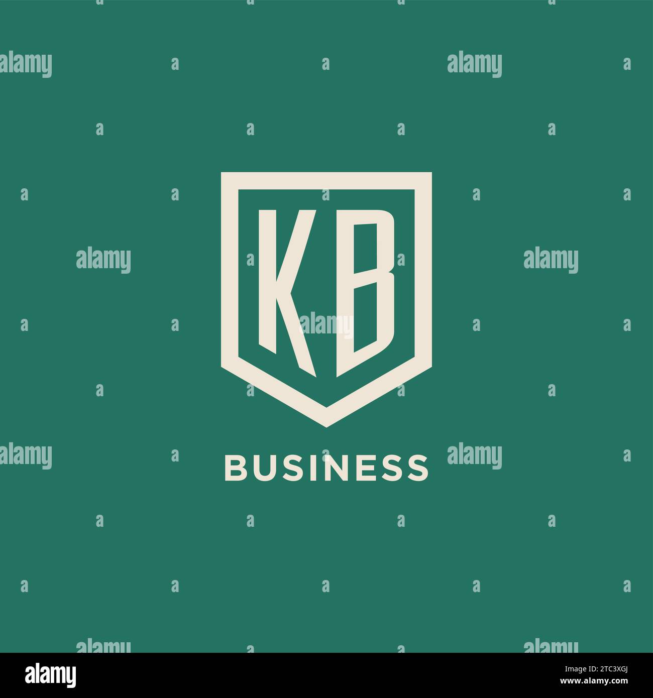 KB initial logo monogram shield geometric shape design vector graphic Stock Vector