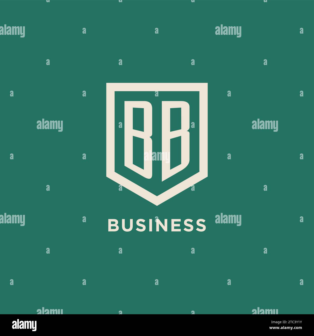 BB initial logo monogram shield geometric shape design vector graphic Stock Vector
