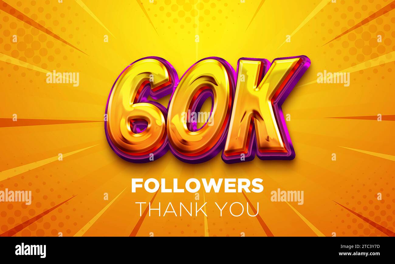 60k followers celebration hi-res stock photography and images - Alamy