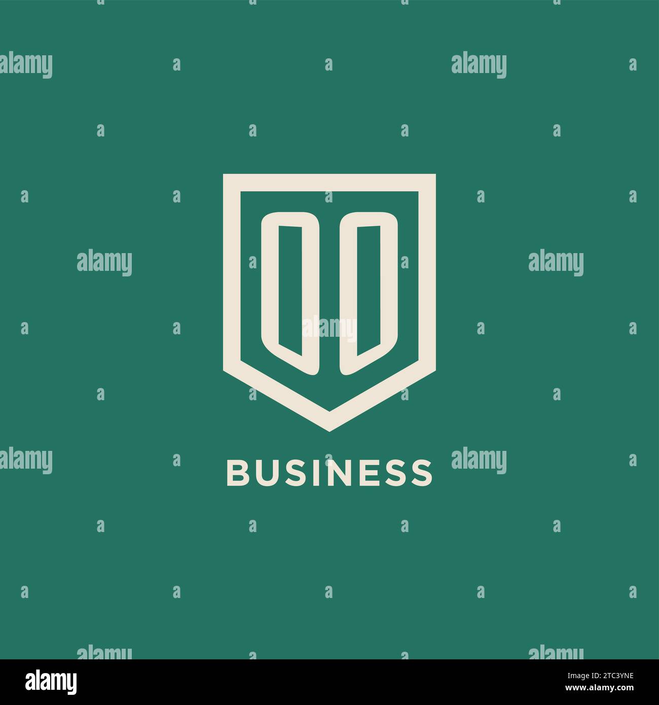 OO initial logo monogram shield geometric shape design vector graphic Stock Vector