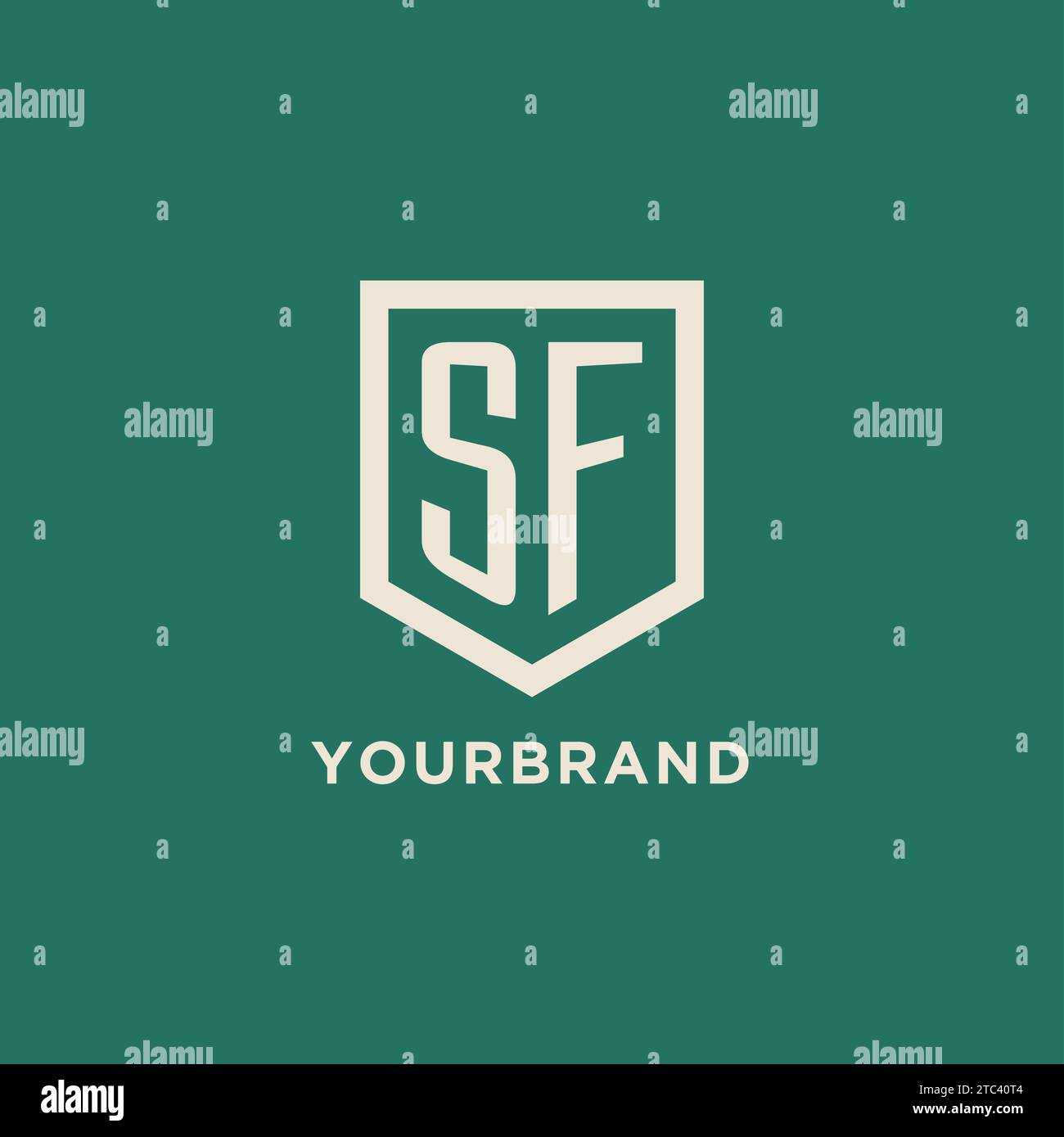 SF initial logo monogram shield geometric shape design vector graphic ...
