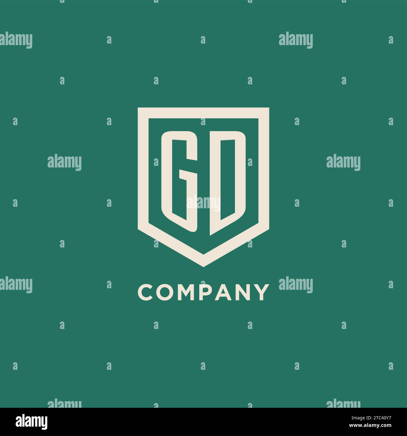GD initial logo monogram shield geometric shape design vector graphic Stock Vector