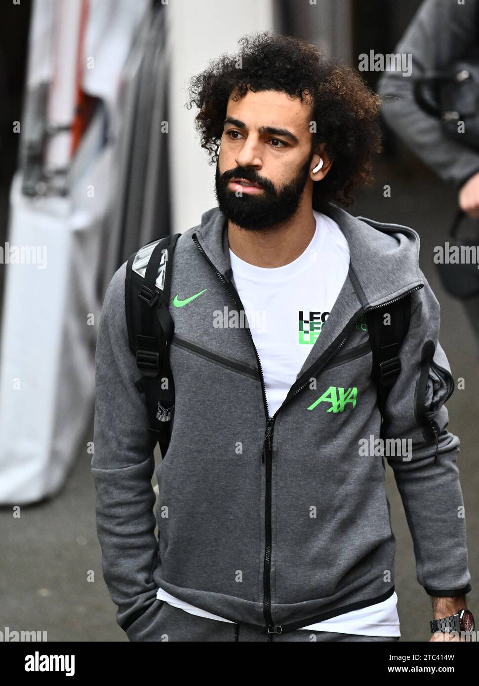 LONDON, ENGLAND - DECEMBER 9: Mohamed Salah of Liverpool FC with headphones during the Premier League match between Crystal Palace and Liverpool FC at Stock Photo