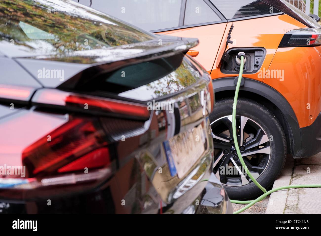 The density of public charging points is low when compared to the growing demand for electric cars Stock Photo