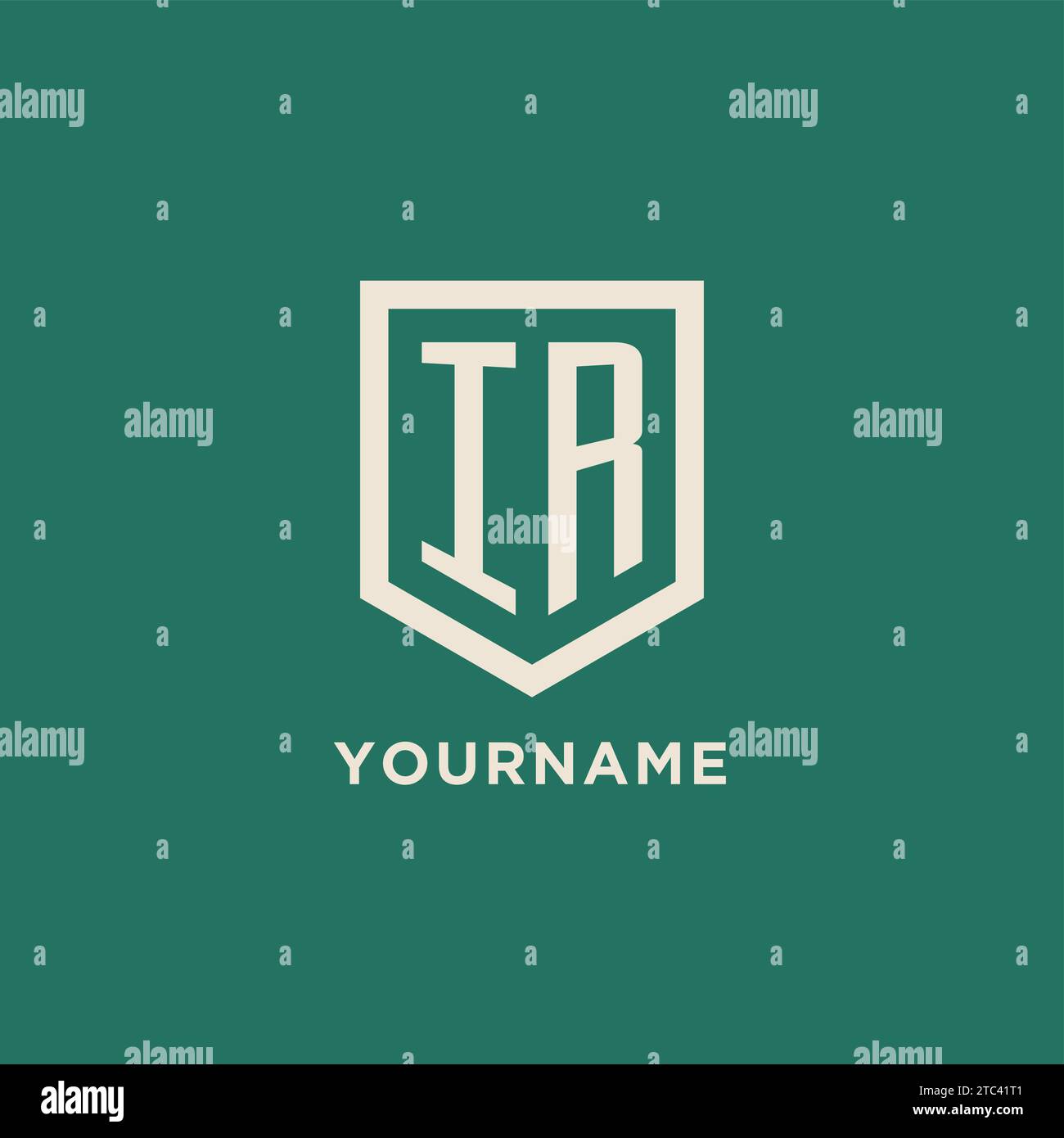 IR initial logo monogram shield geometric shape design vector graphic ...