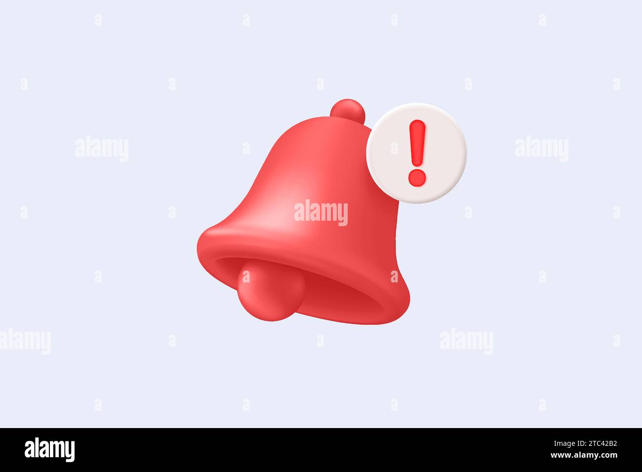 3d red danger attention bell or emergency notifications alert on rescue