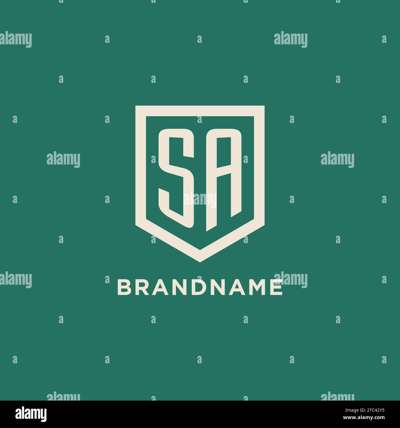 Sa initial logo monogram shield geometric shape design vector graphic