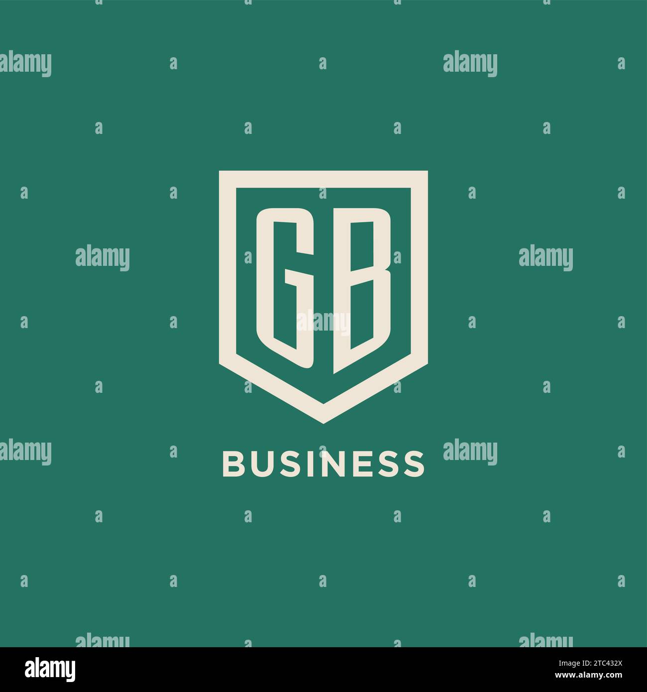 GB initial logo monogram shield geometric shape design vector graphic Stock Vector