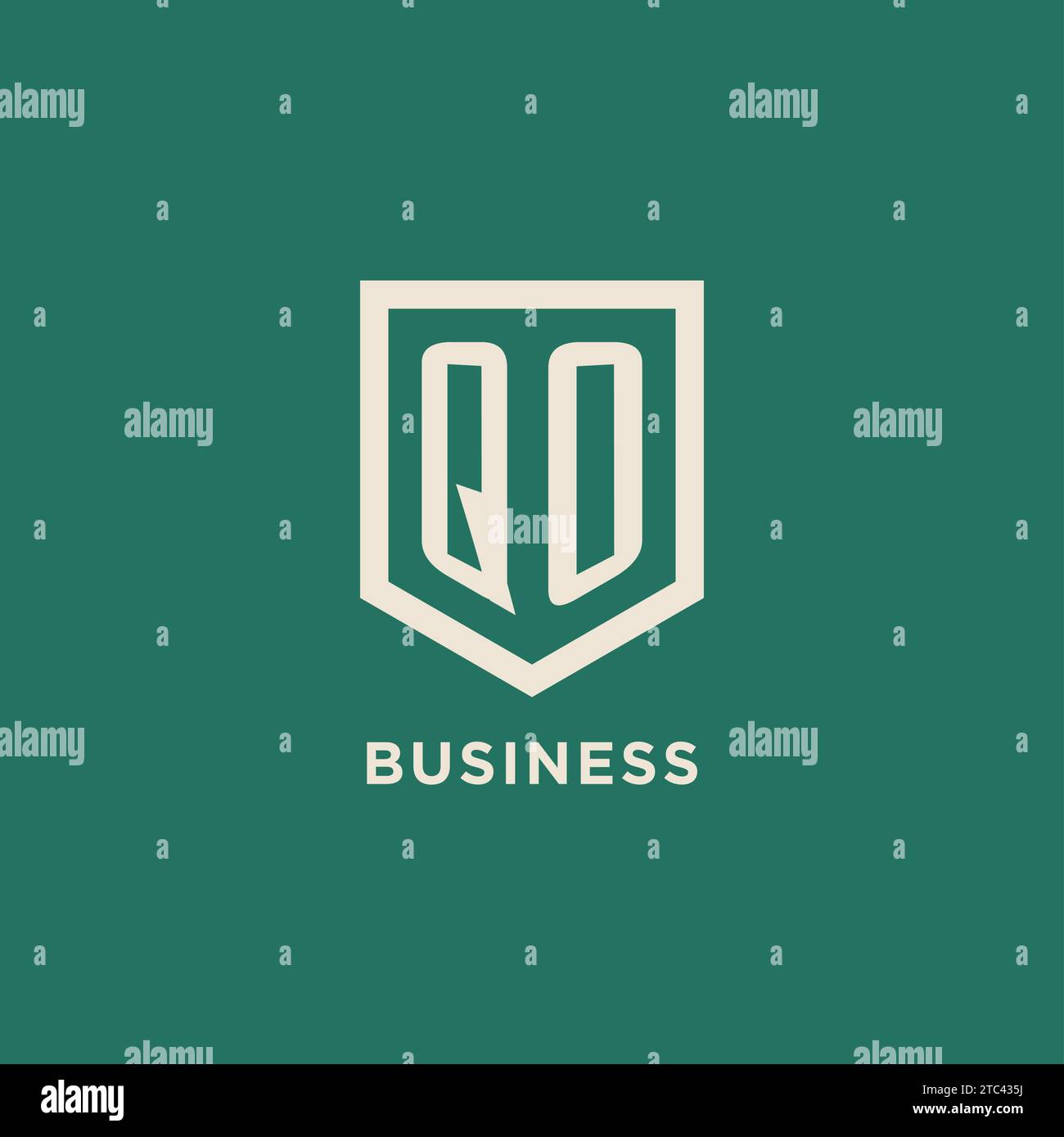 QO initial logo monogram shield geometric shape design vector graphic Stock Vector