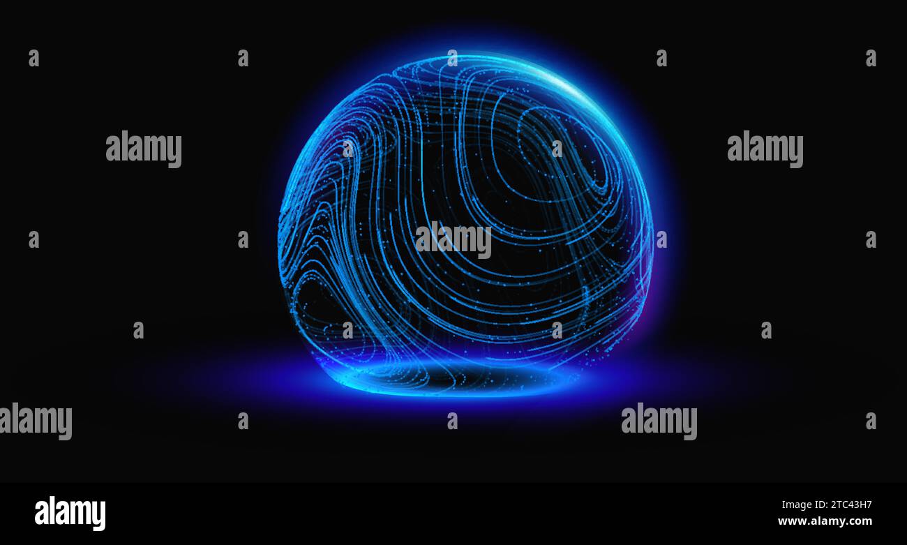 Sphere shield protect in abstract style. Virus protection bubble. Sphere lines technology background. Magic orb vector illustration. Stock Vector