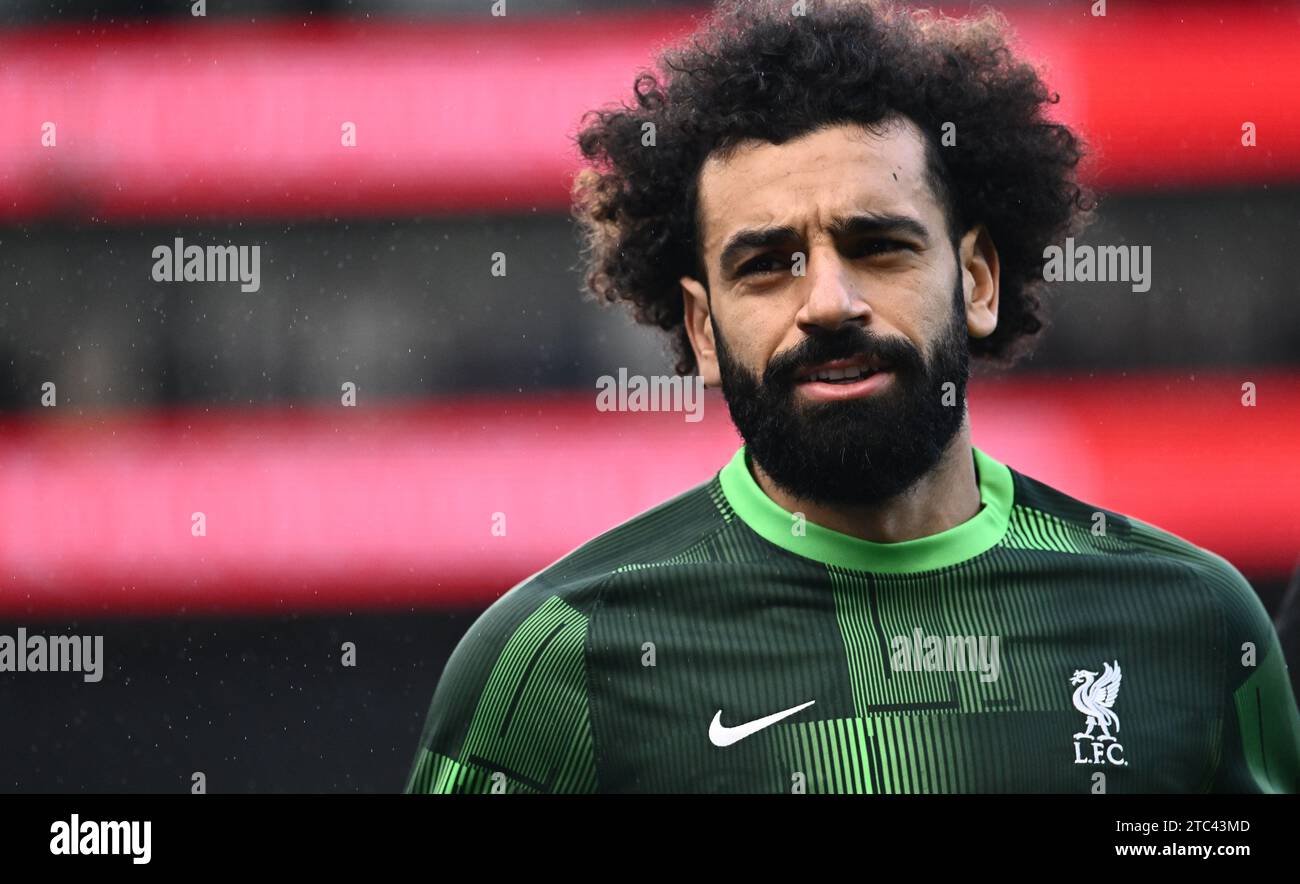 LONDON, ENGLAND - DECEMBER 9: Mohamed Salah of Liverpool FC, looks on, face, headshot during the Premier League match between Crystal Palace and Liver Stock Photo