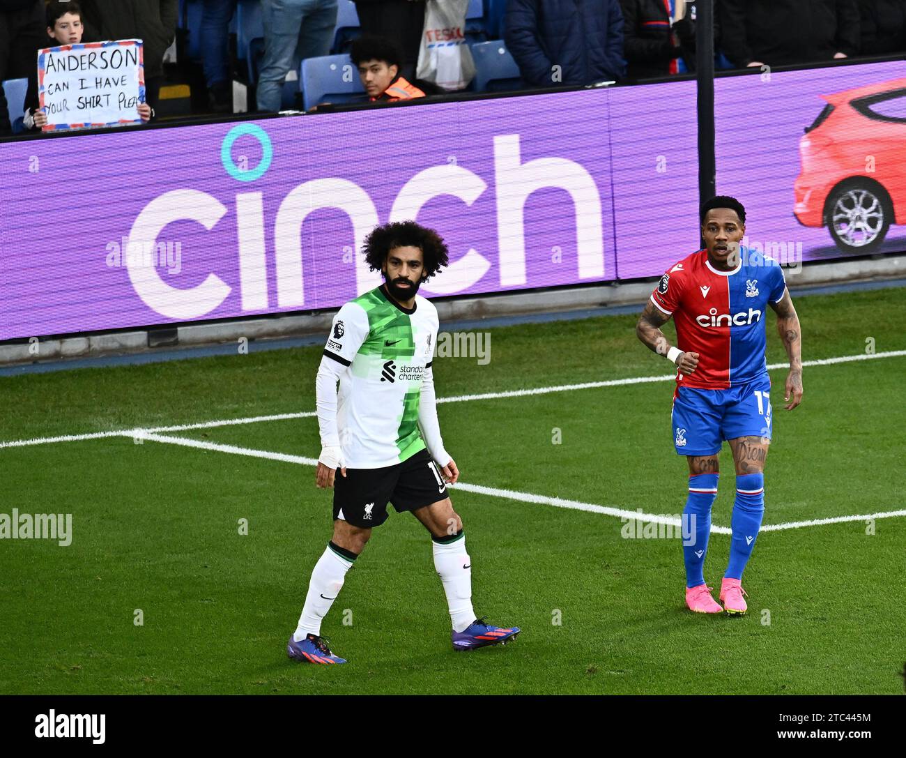 LONDON, ENGLAND - DECEMBER 9: Mohamed Salah, Nathaniel Clyne of Liverpool FC during the Premier League match between Crystal Palace and Liverpool FC a Stock Photo
