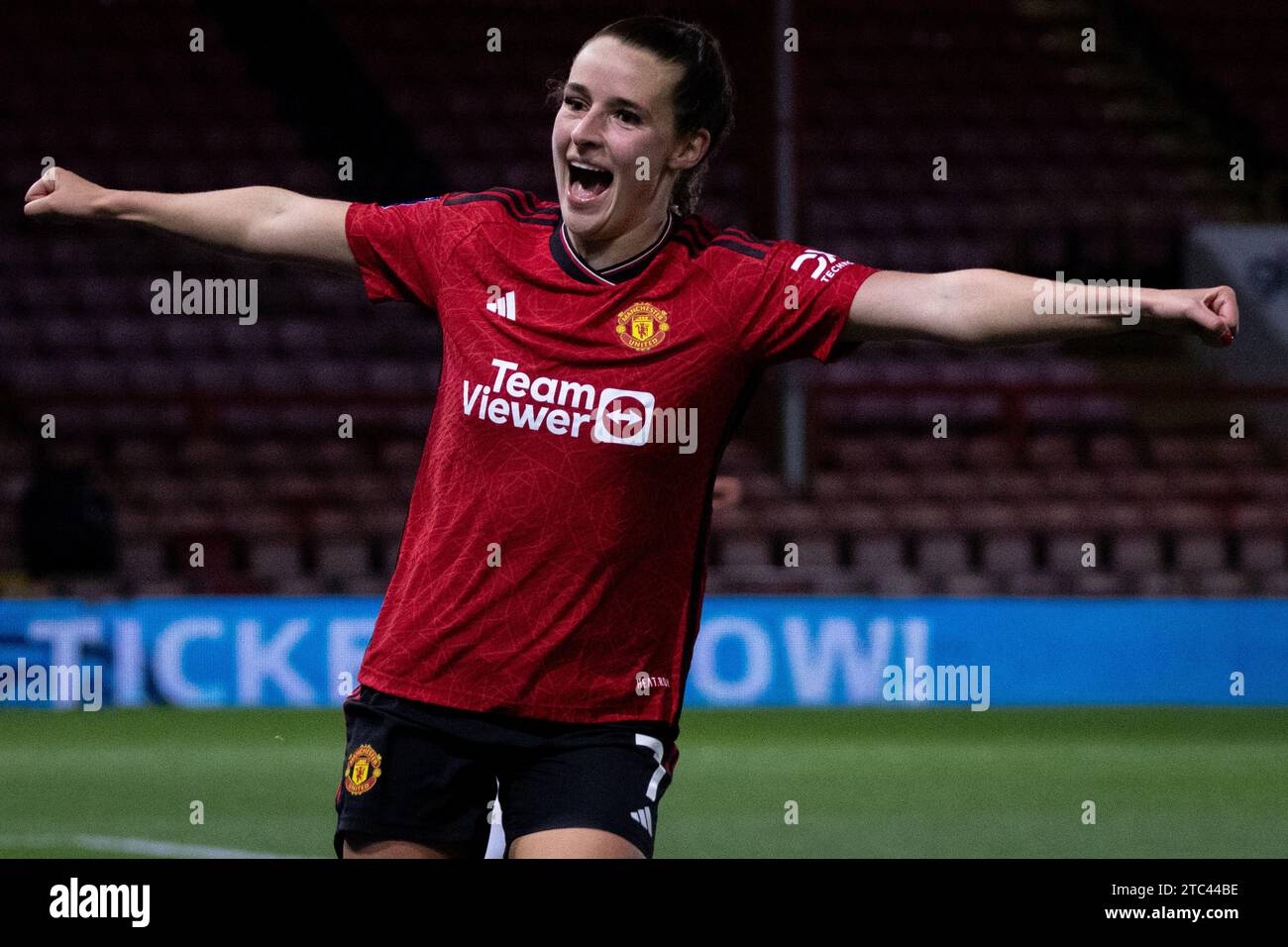 UK. 10th Dec, 2023. London, England, December, 10, 2023 Ella Toone (7 Manchester United) celebrating her goal during the Womens Super League game between Tottenham Hotspur and Manchester United at Brisbane Road Stadium in London, England (PEDRO PORRU/SPP) Credit: SPP Sport Press Photo. /Alamy Live News Stock Photo