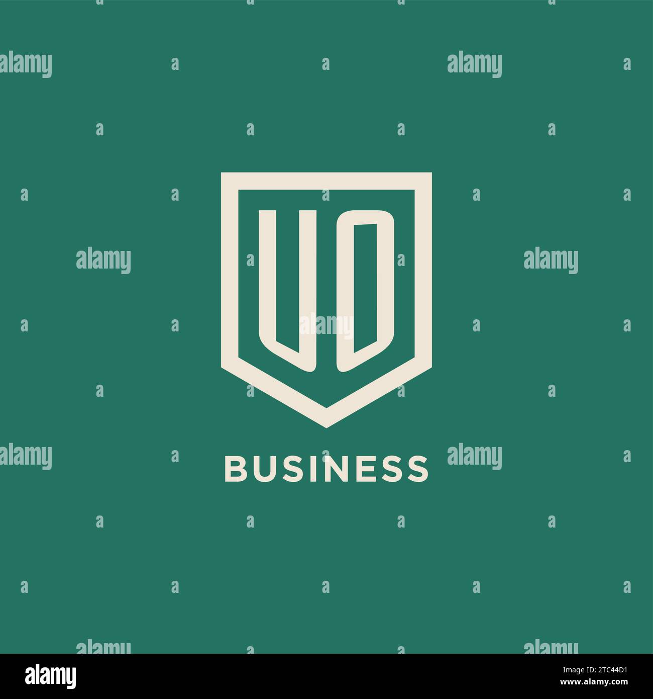 UO initial logo monogram shield geometric shape design vector graphic Stock Vector