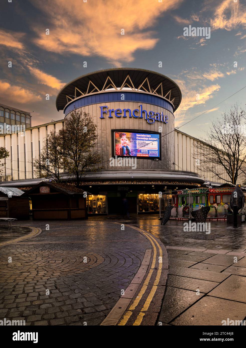 DONCASTER, SOUTH YORKSHIRE, UK - DECEMBER 8, 2023. A panoramic 