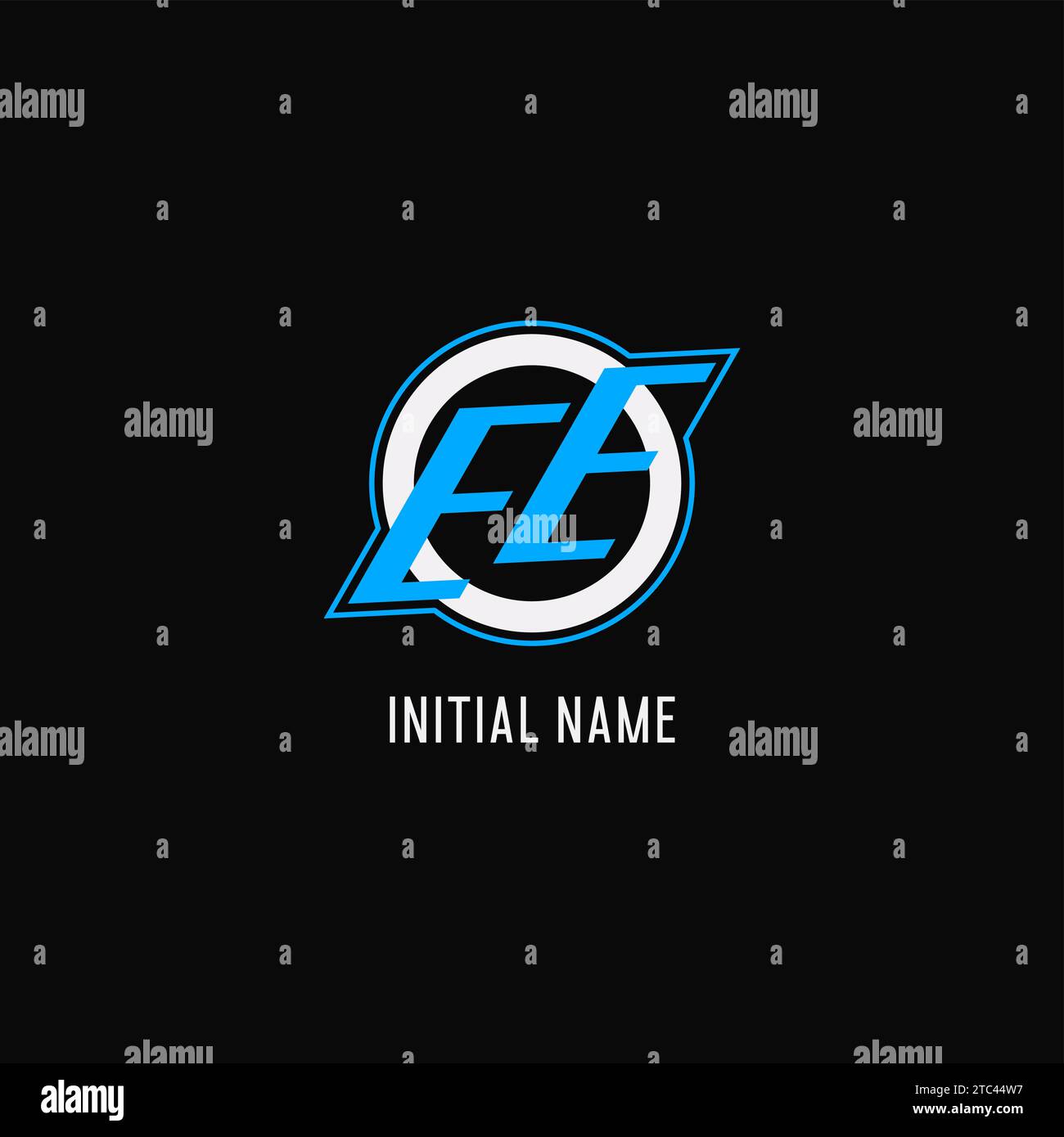 Initial EE logo circle line, creative esport team logo monogram style ...