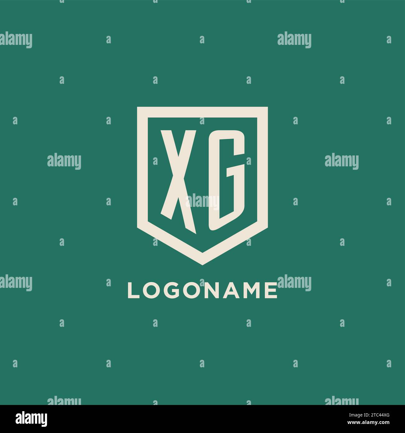 XG initial logo monogram shield geometric shape design vector graphic Stock Vector