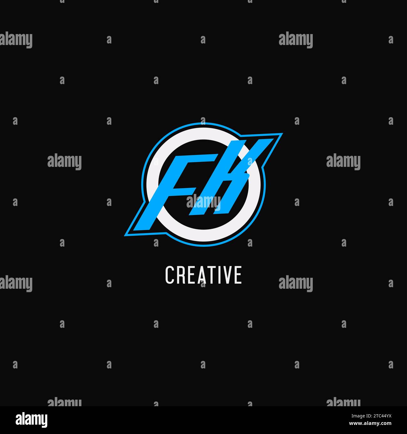 Initial FK logo circle line, creative esport team logo monogram style ...