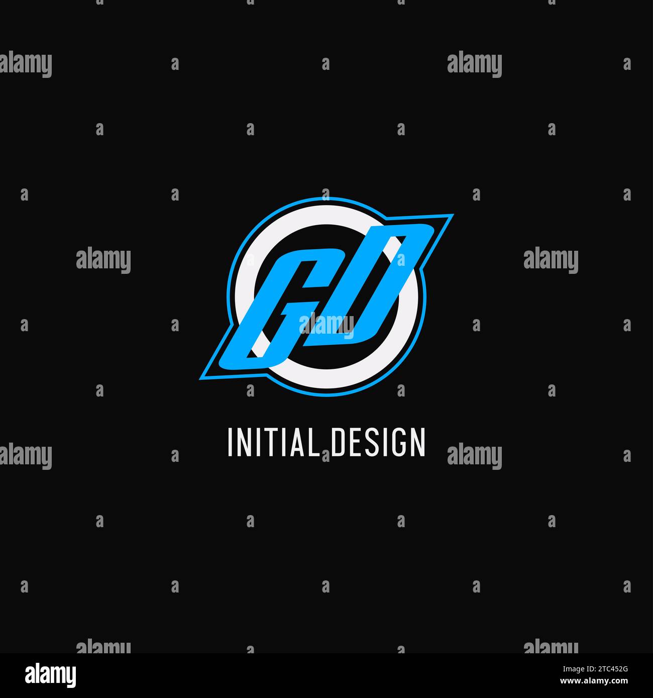 Initial GD logo circle line, creative esport team logo monogram style vector graphic Stock Vector