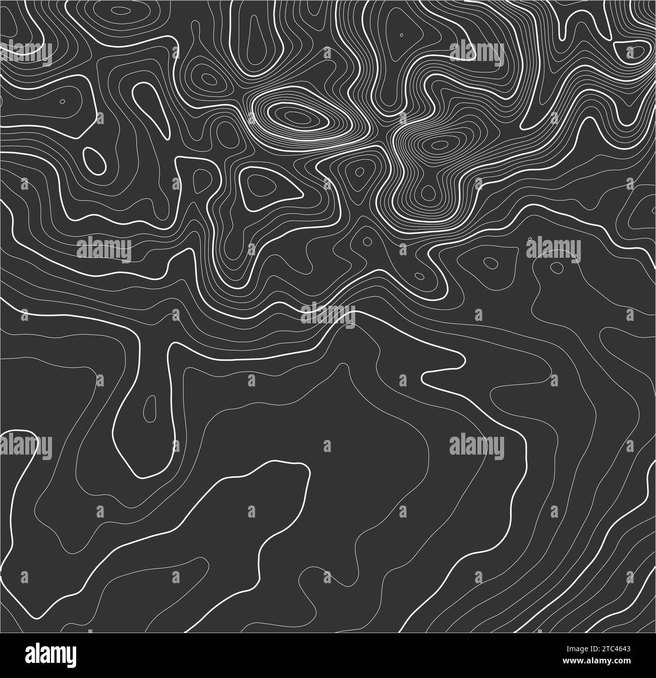Grey contours vector topography. Mountain terrain geographic map. Elevation graphic contour height lines. Topographic map Stock Vector