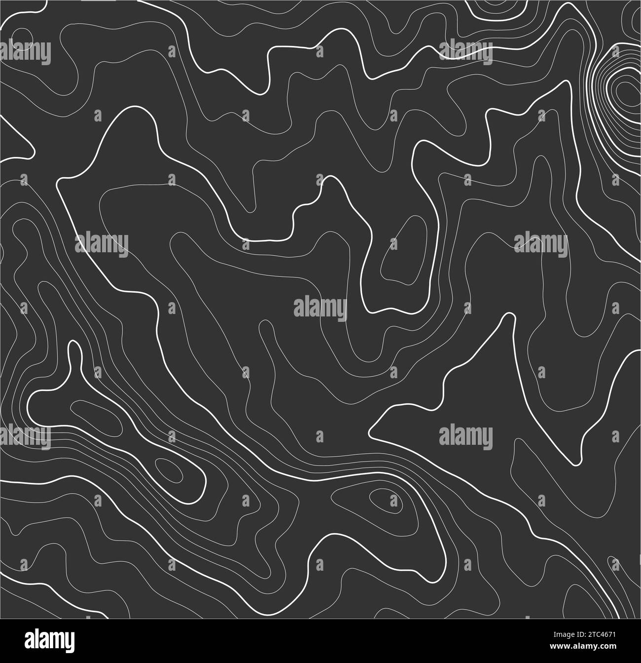 Grey contours vector topography. Mountain terrain geographic map ...