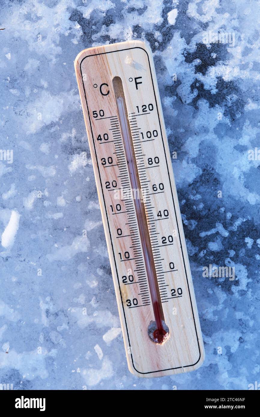 Outdoor Thermometer on a Tree - Negative 60 Degree Fahrenheit Cold  Temperature Stock Illustration - Illustration of freezing, isolated:  260655328