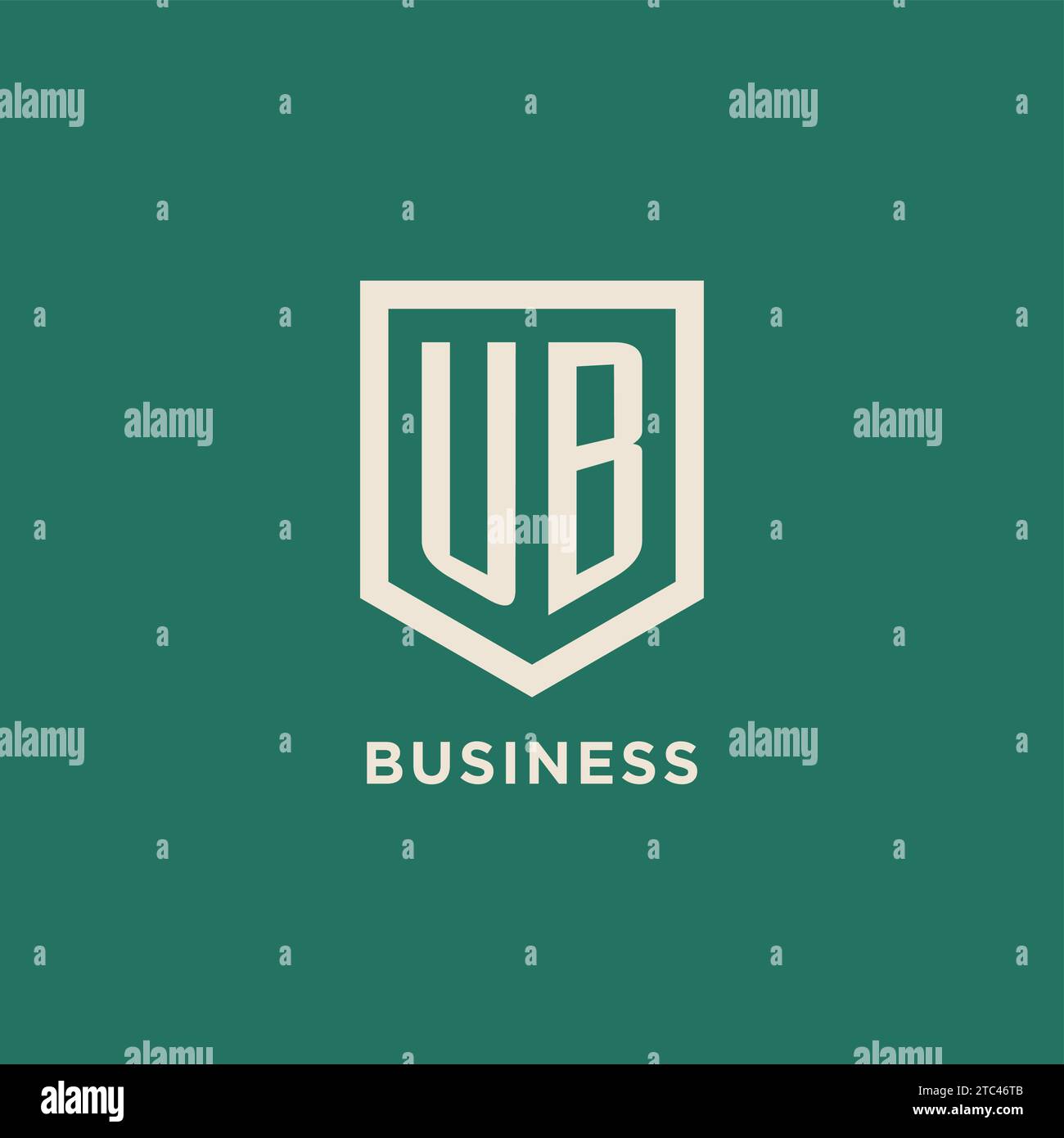 UB initial logo monogram shield geometric shape design vector graphic Stock Vector
