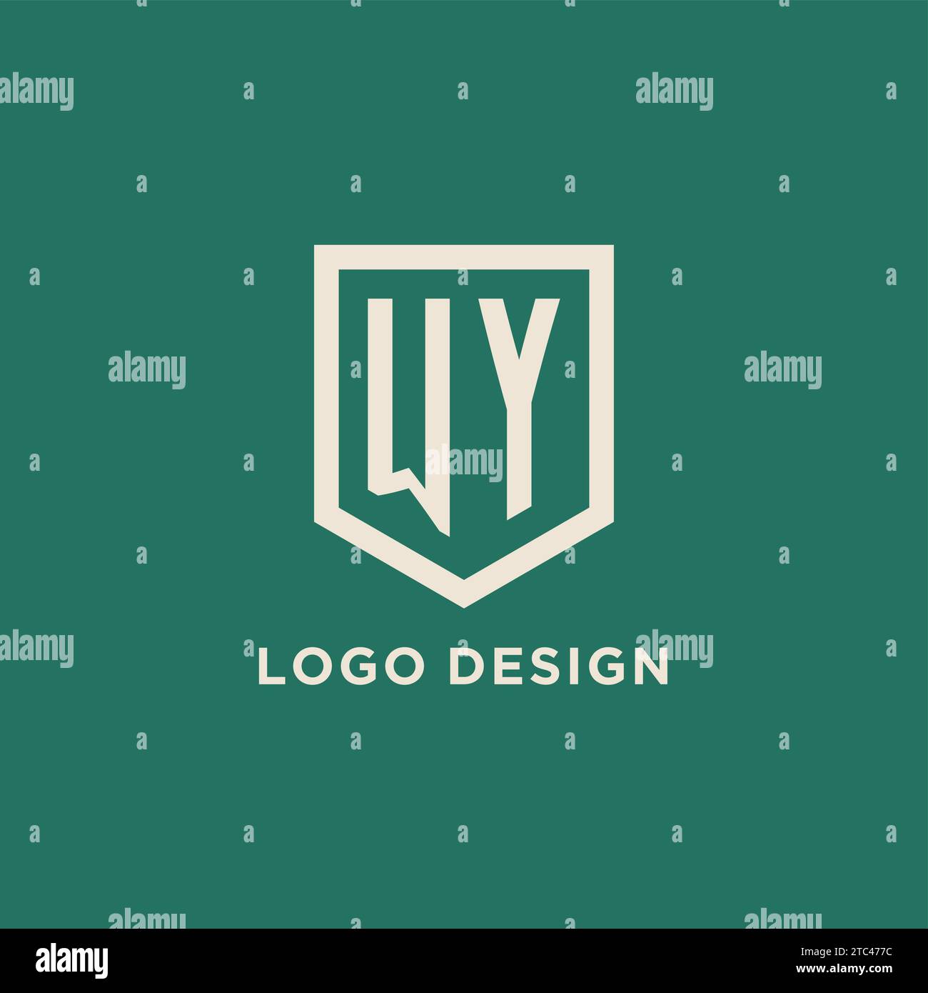 WY initial logo monogram shield geometric shape design vector graphic Stock Vector