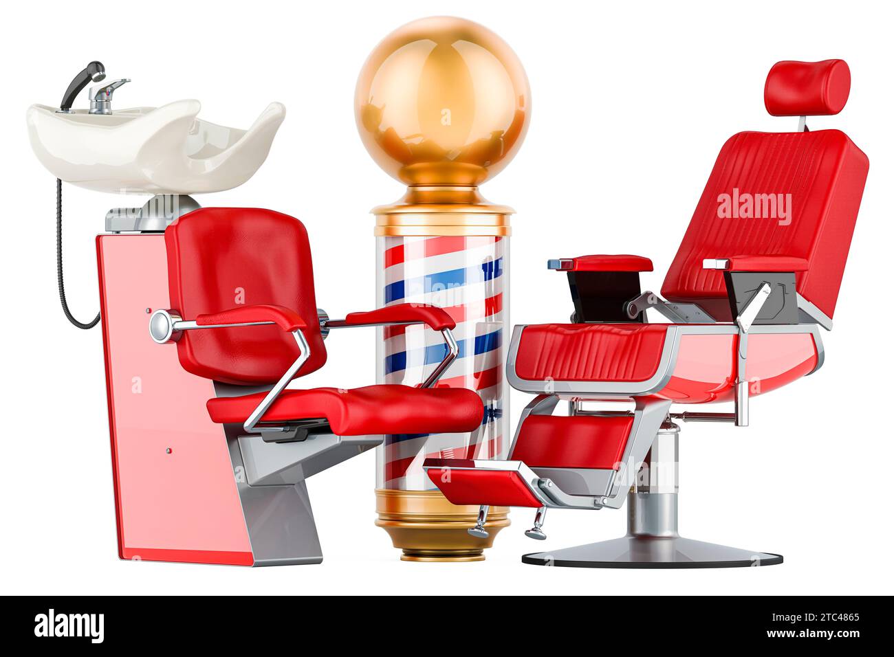 Salon chair hair washing shampoo unit with Barber Chair and Barber Pole ...