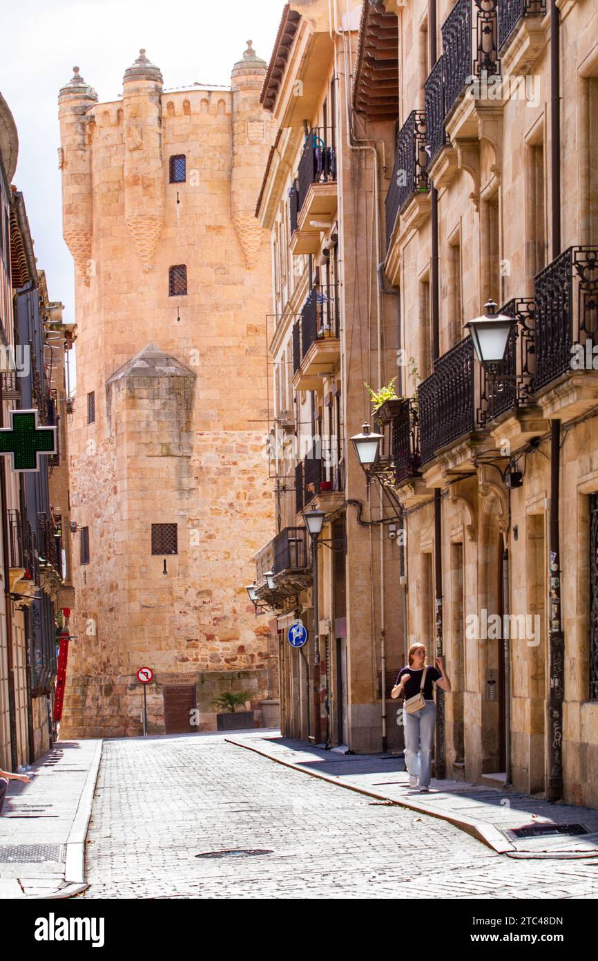 Street scene from the Spanish city of Salamanca Stock Photo
