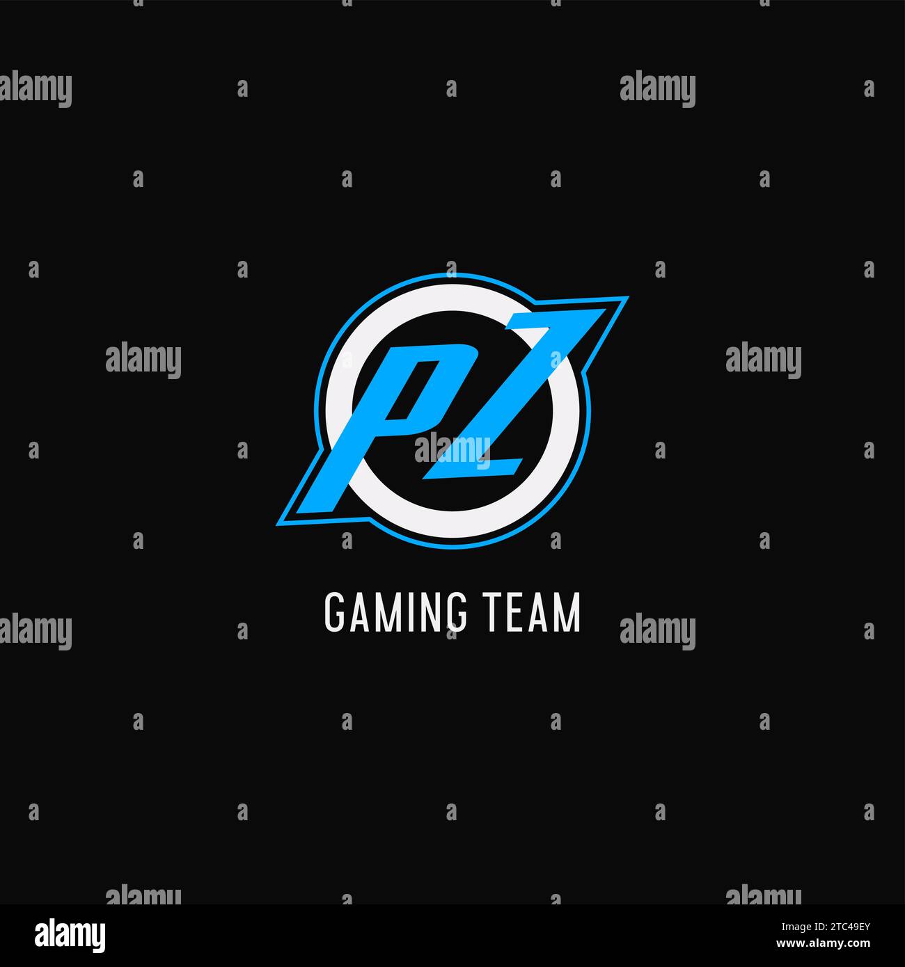 Initial PZ logo circle line, creative esport team logo monogram style ...