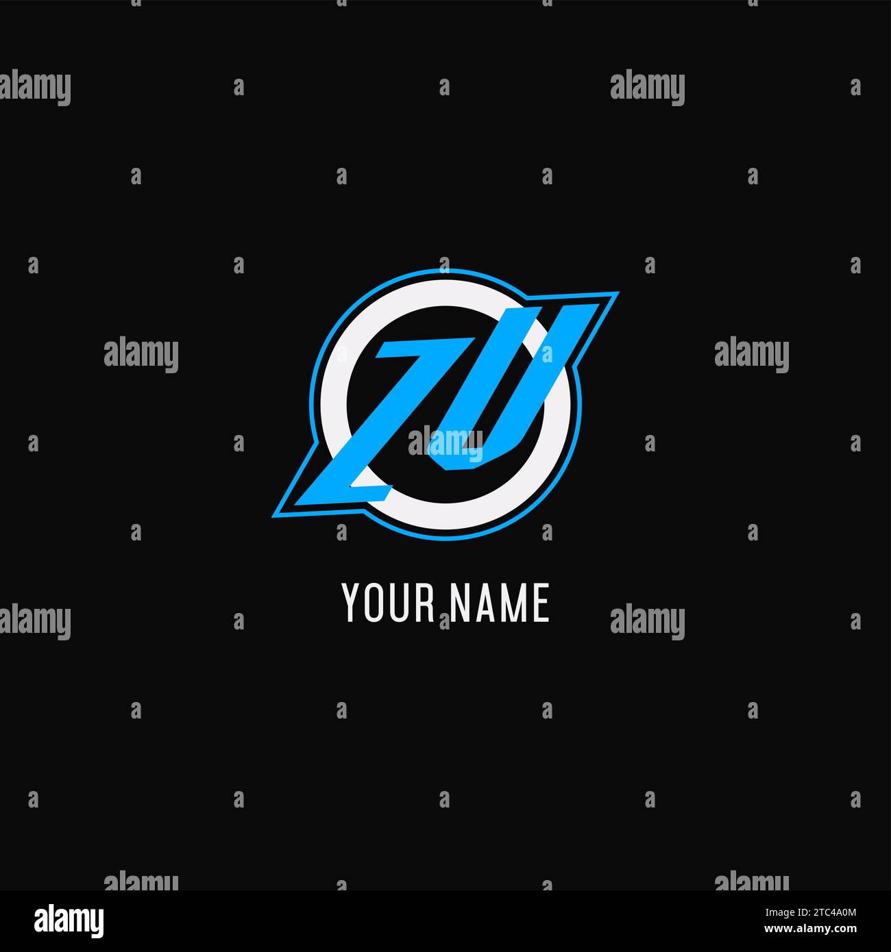 Initial ZV logo circle line, creative esport team logo monogram style ...