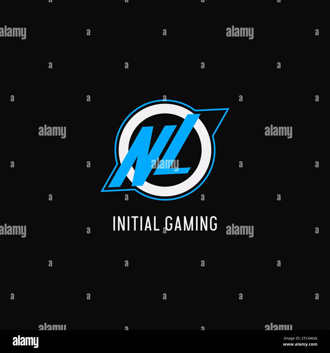 Initial NL logo circle line, creative esport team logo monogram style
