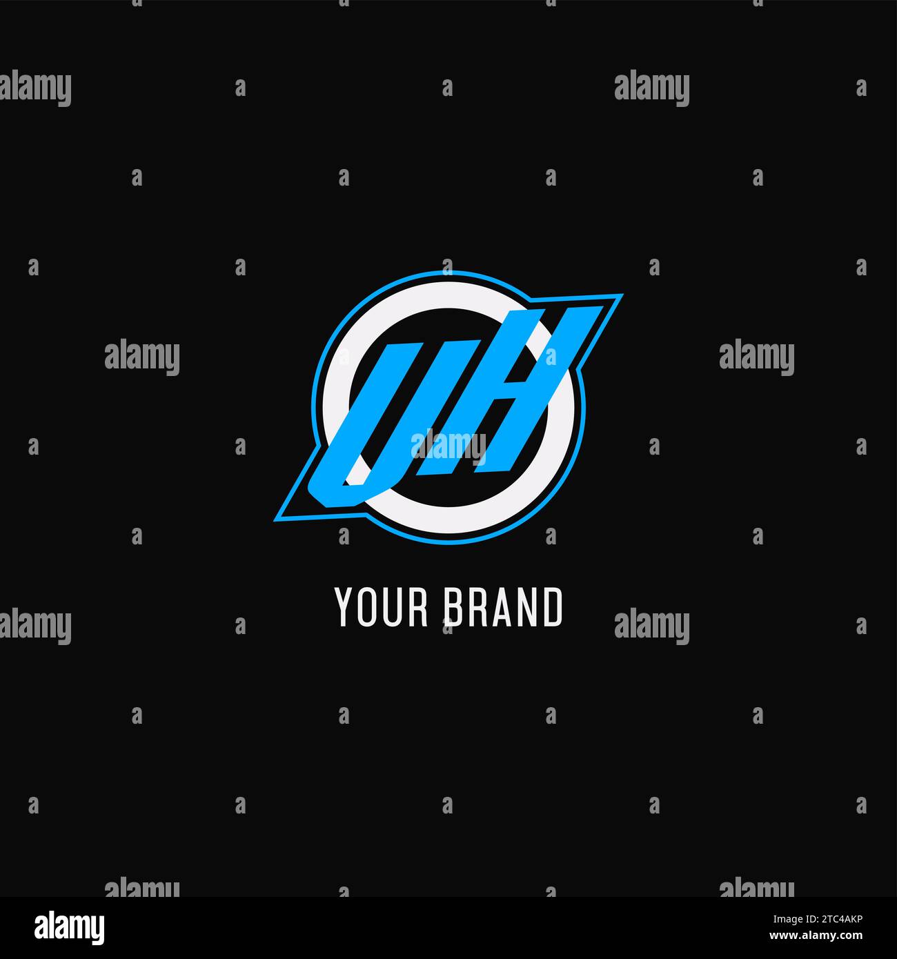 Initial Vh Logo Circle Line Creative Esport Team Logo Monogram Style