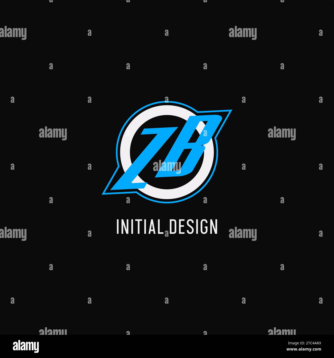Initial ZB logo circle line, creative esport team logo monogram style ...