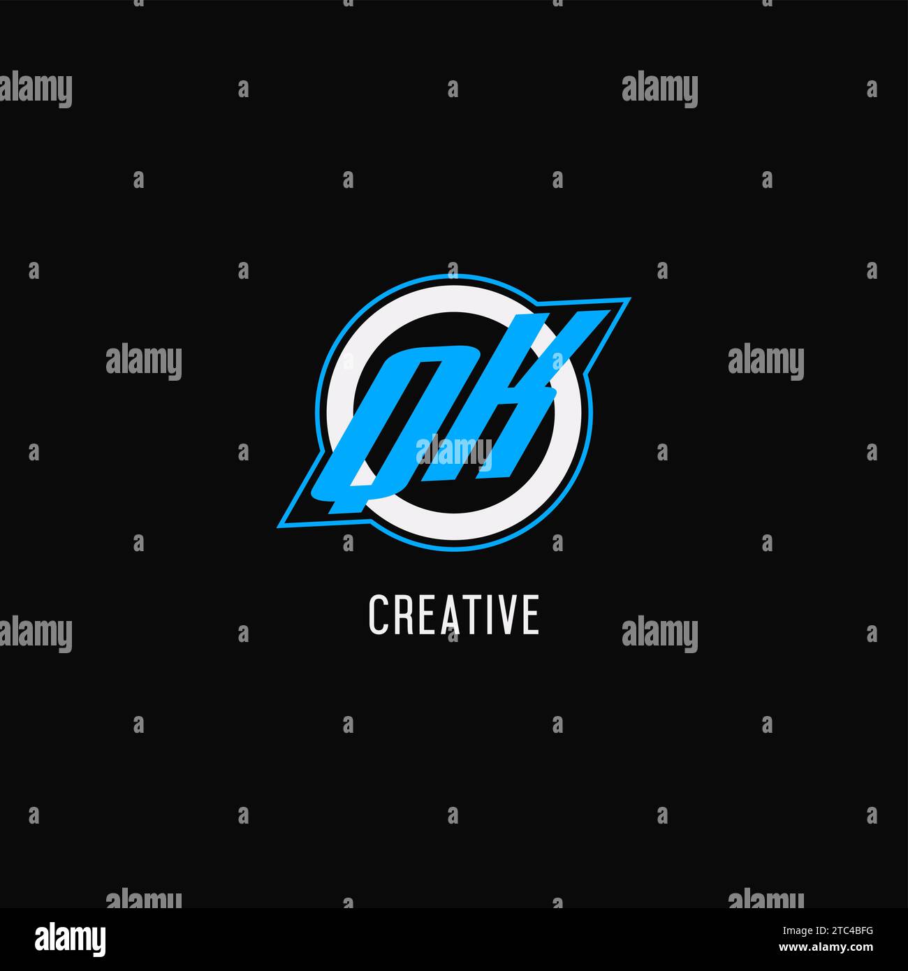 Initial QK logo circle line, creative esport team logo monogram style ...