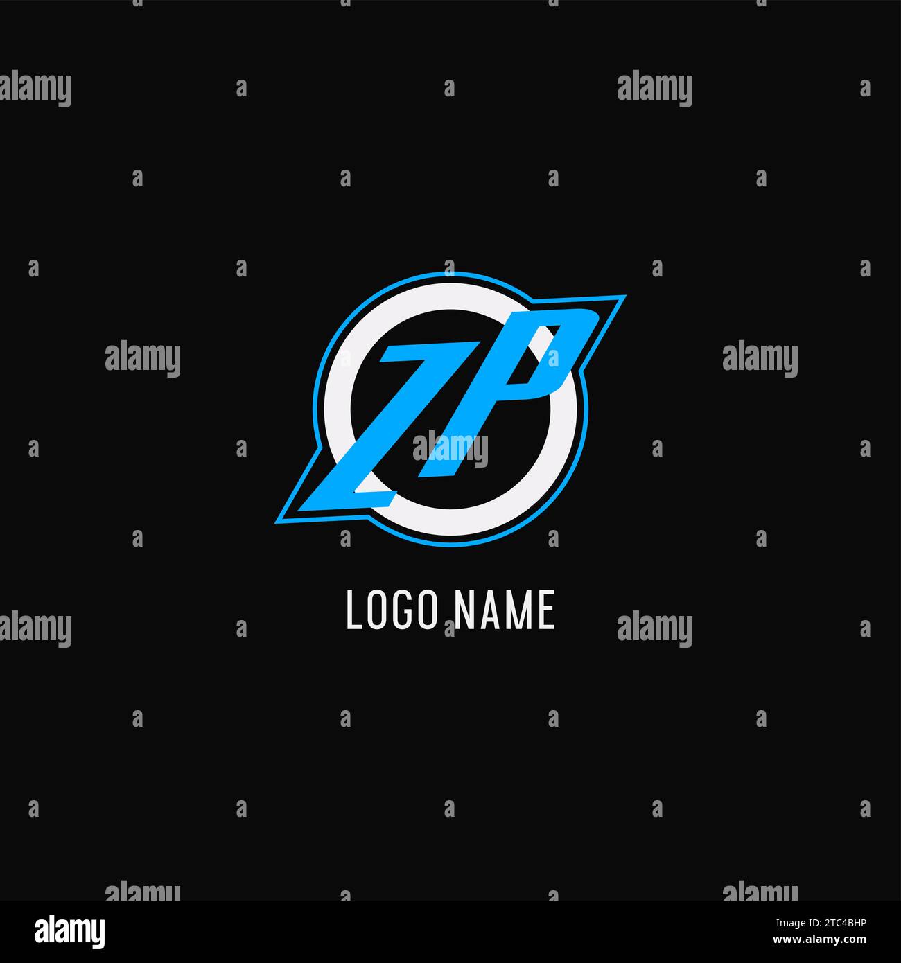 Initial ZP logo circle line, creative esport team logo monogram style ...