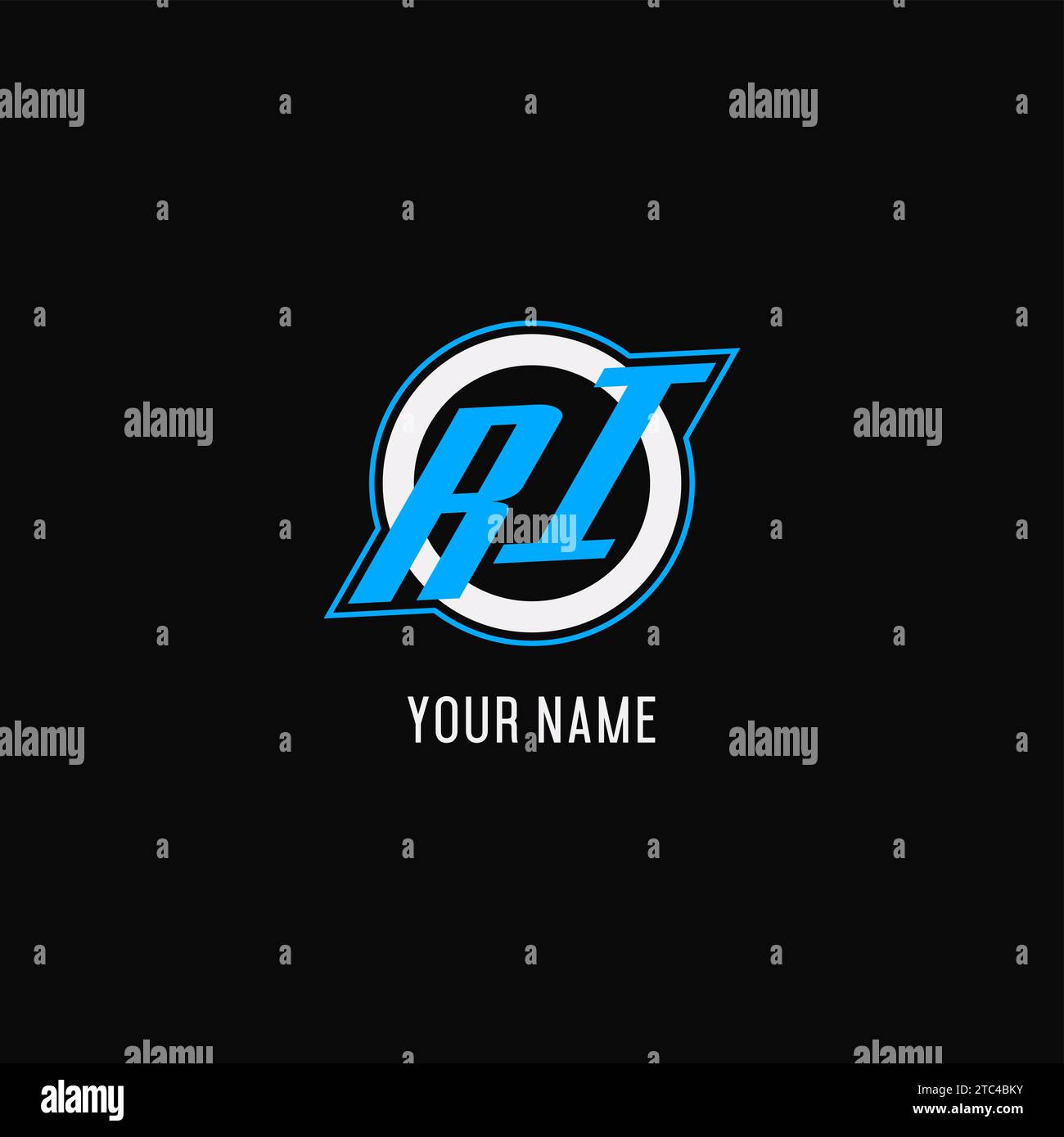 Initial RI logo circle line, creative esport team logo monogram style