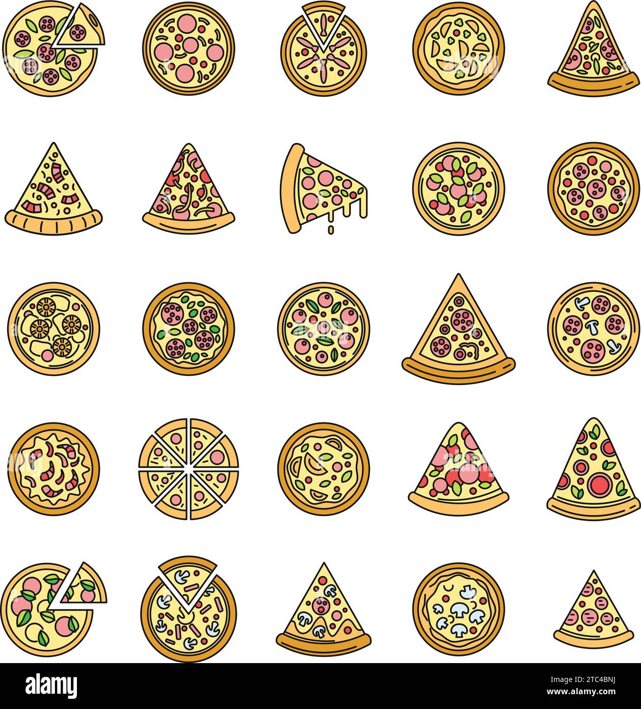 thin-crust-pizza-party-stock-vector-images-alamy