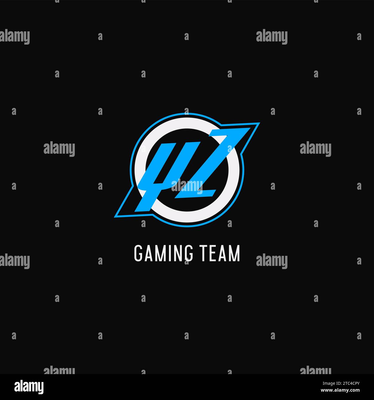 Initial YZ logo circle line, creative esport team logo monogram style