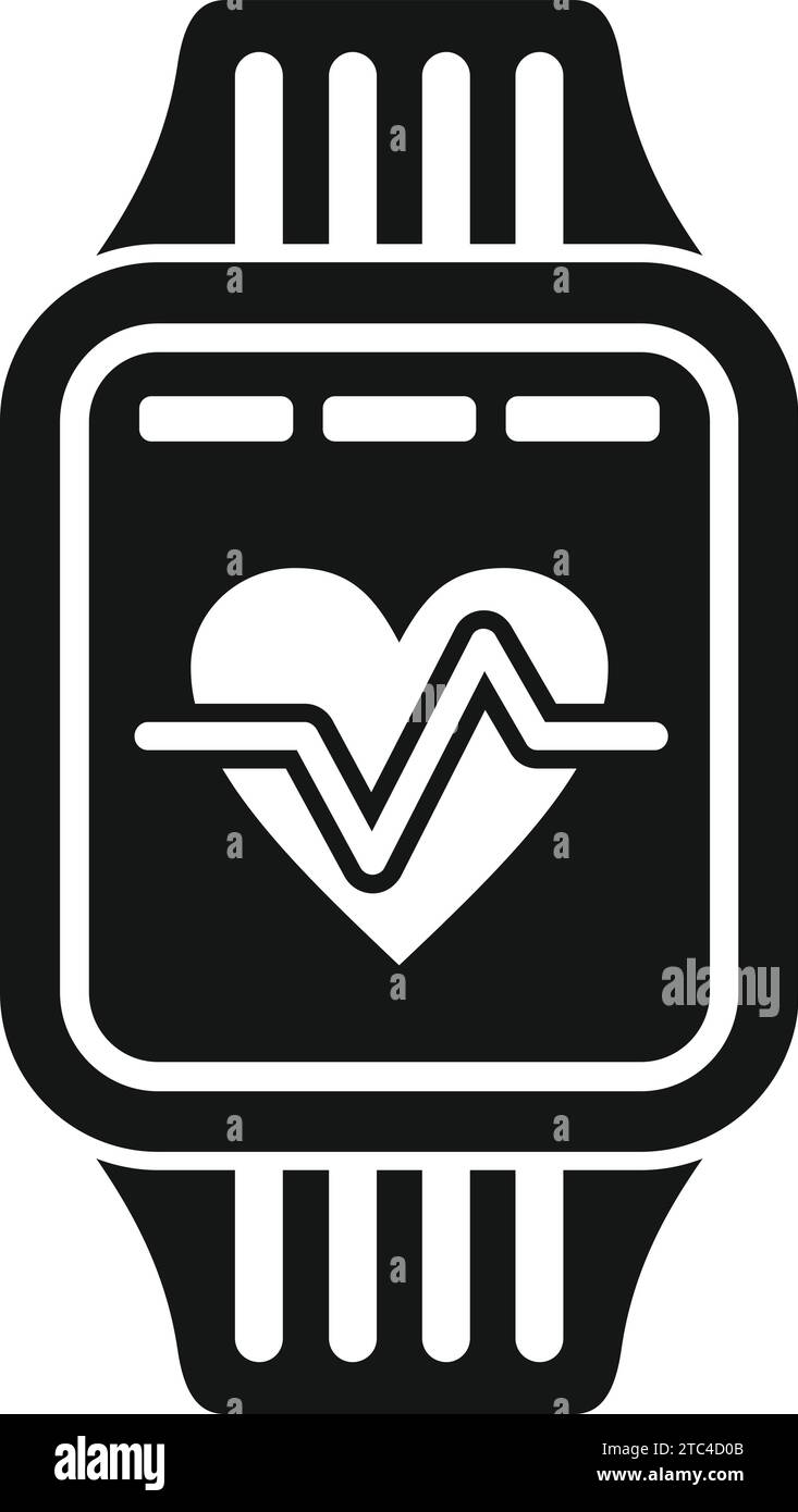 Heart rate smartwatch icon simple vector. Run healthcare. Smart wifi
