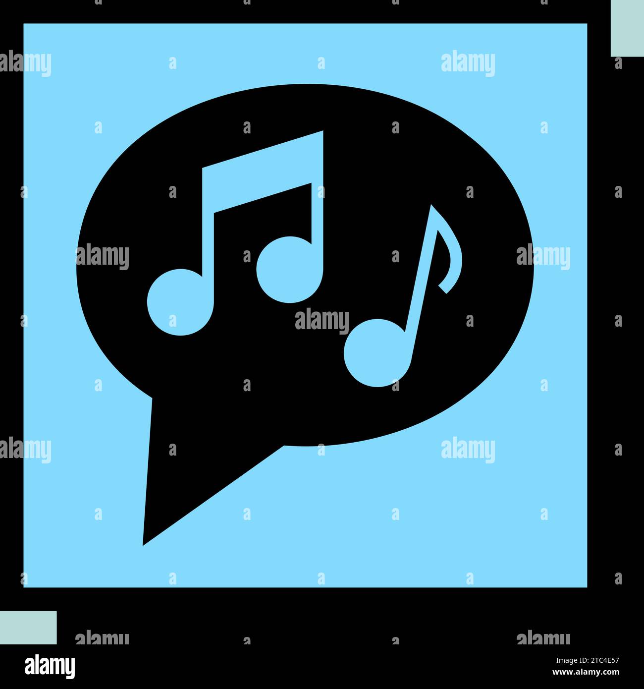 Musical note speech bubble vector isolated neo-brutalism icon. Music ...