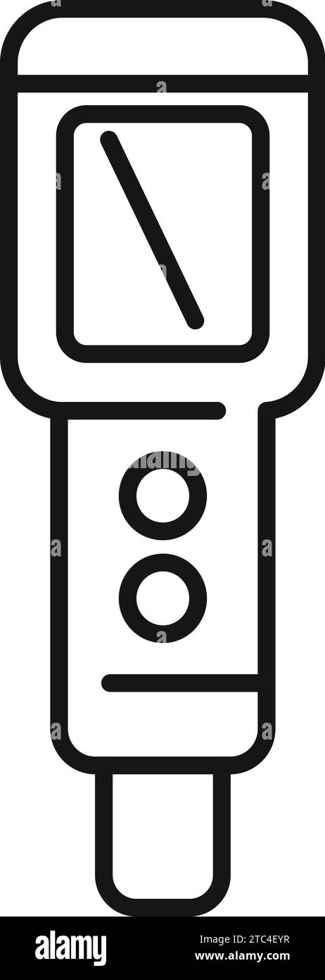 Ph meter experiment icon outline vector. Medical solution. Clinical probe test Stock Vector