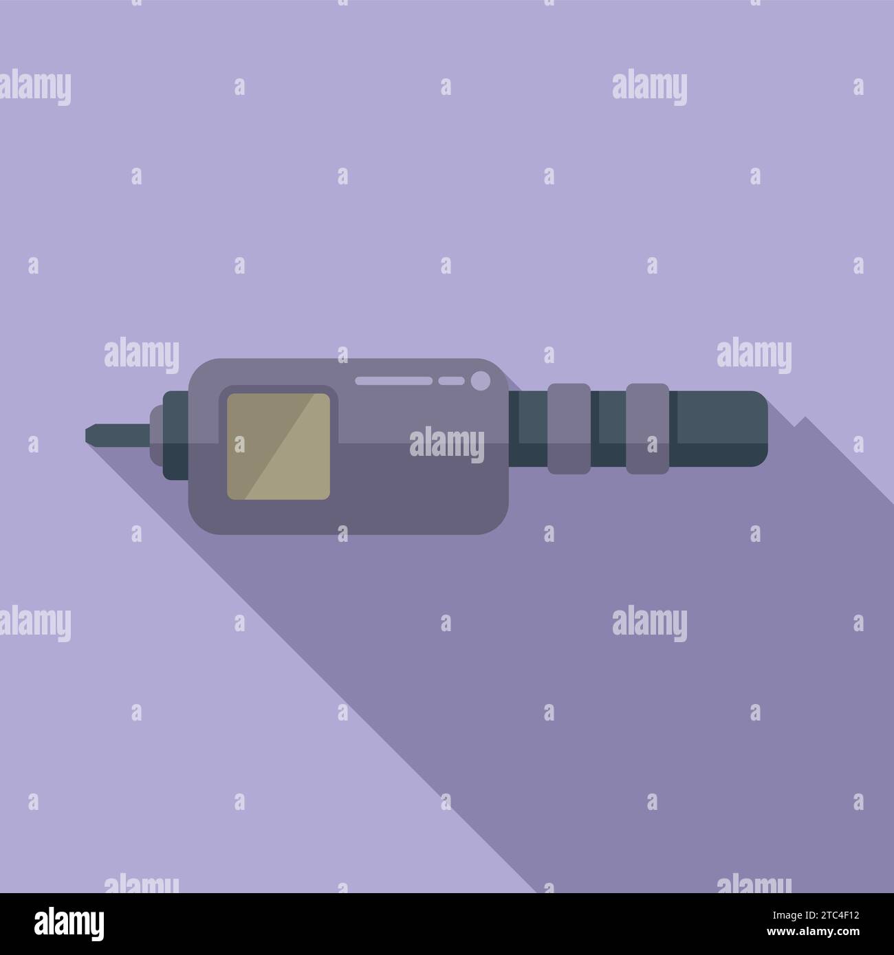 Construction digital micrometer icon flat vector. Scale precise. Vernier measure Stock Vector