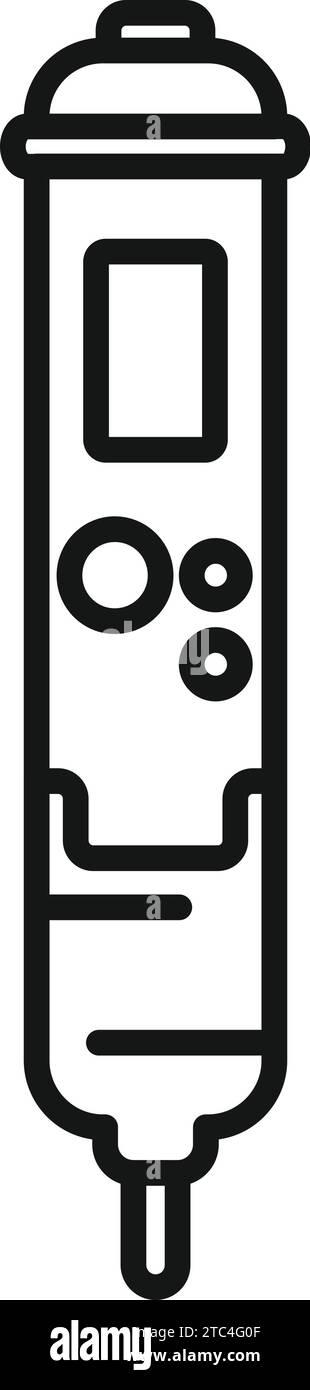 Solution chemical ph meter icon outline vector. Medical experiment. Modern system Stock Vector