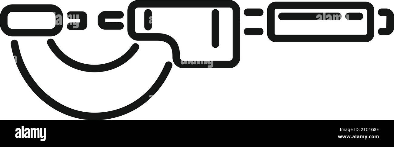 Digital micrometer equipment icon outline vector. High calibrated. Device tool Stock Vector