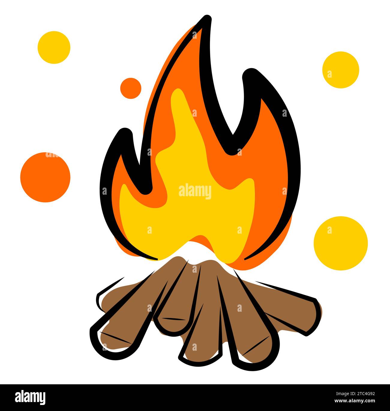 Doodle style bonfire on white background Stock Vector Image & Art - Alamy