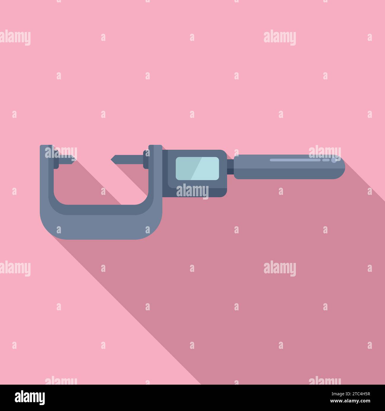 Electronic digital micrometer icon flat vector. Metal exact. Meter scale Stock Vector