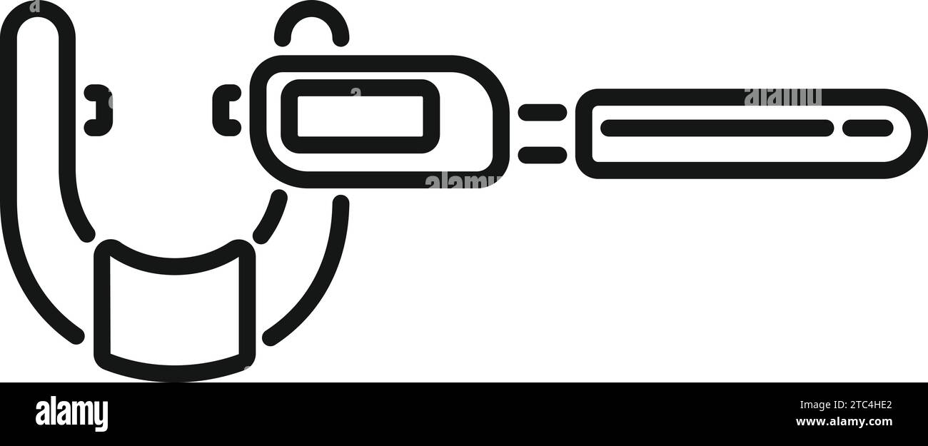 Digital micrometer caliper icon outline vector. Machining tool. Micro gauge Stock Vector